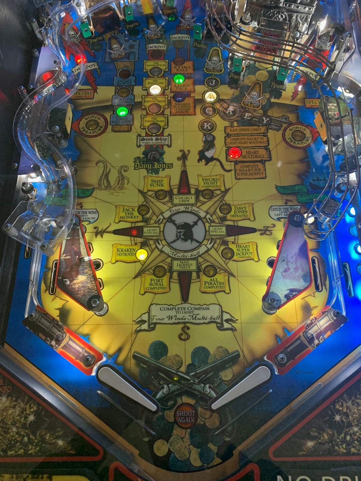 Pirates of the Caribbean Pinball Machine - Used